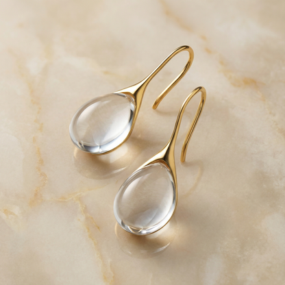 Crystal Drop Earrings in Gold and Silver