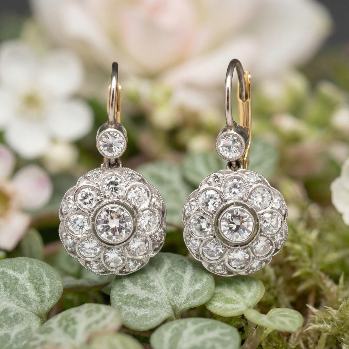 Vintage Rounded Mandala Crystal Earrings