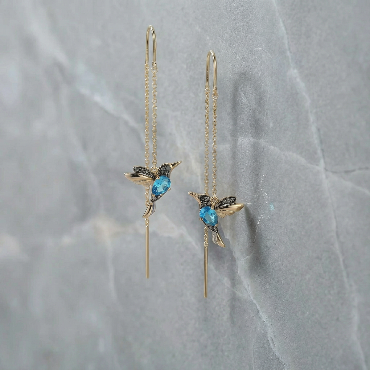 Mixed Zirconium Bird Earrings