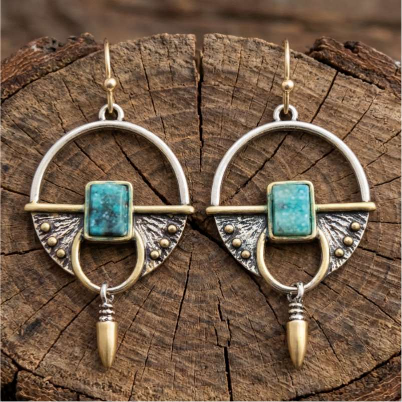 Vintage Egyptian Golden Earrings