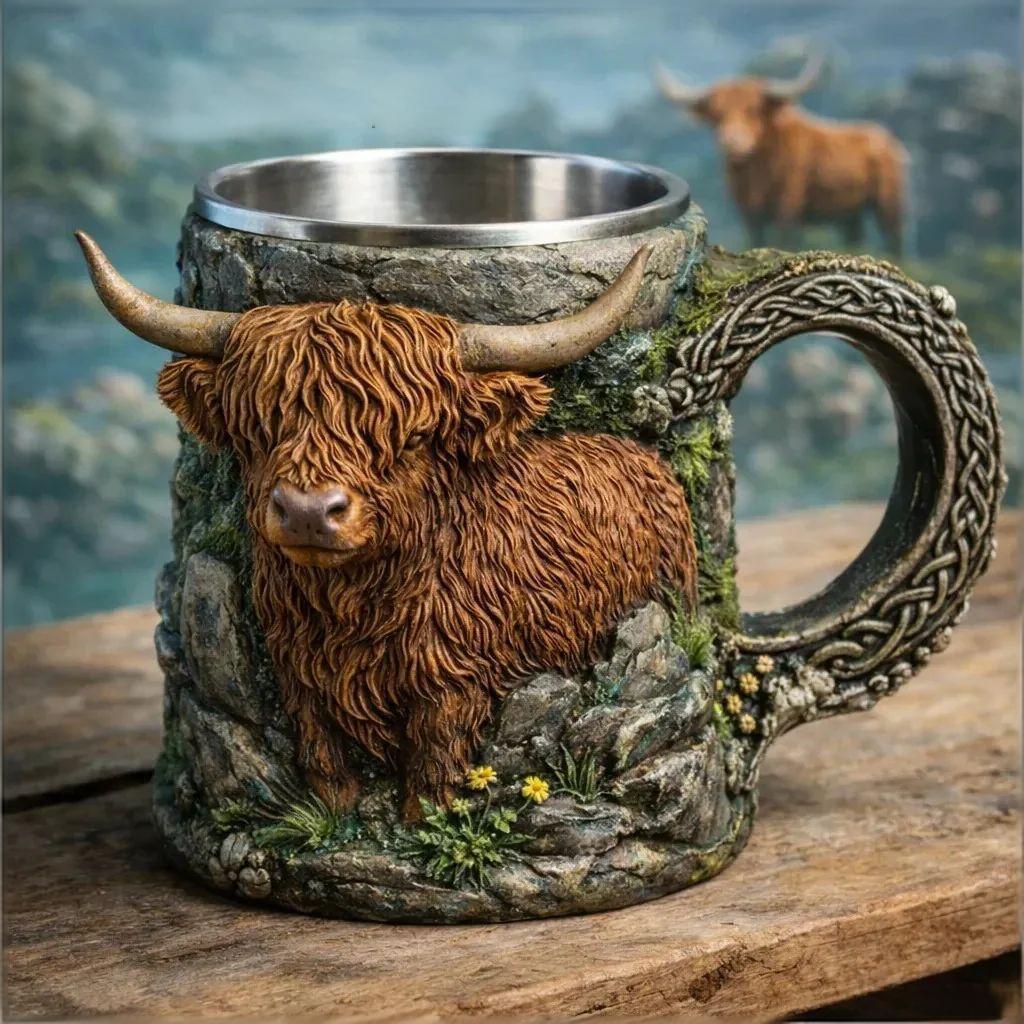 🐂🍃 3D Animal Sculpted Resin Mug🔥