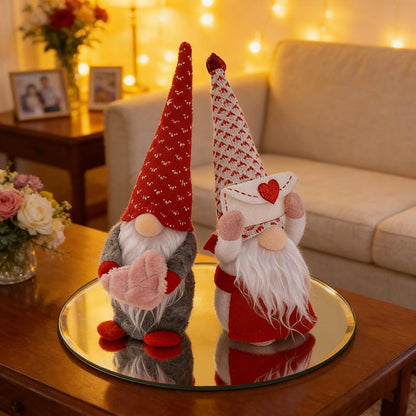 Handmade Faceless Gnome Doll with Heart, Plush Love Gnome Decor- Valentine’s Day Gift🏆