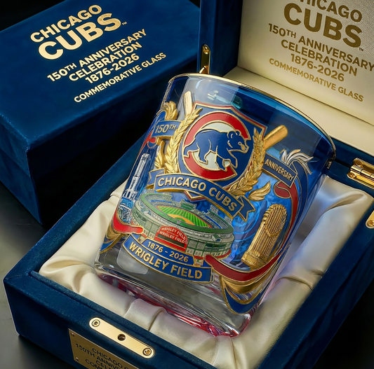 Chicago Cubs 150th Anniversary Whiskey Glass🏆