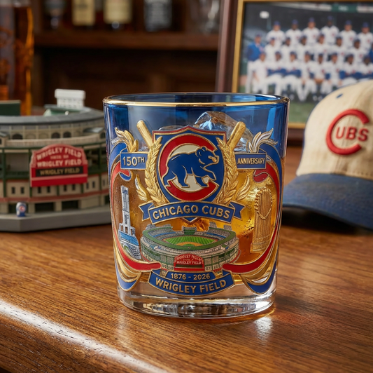 Chicago Cubs 150th Anniversary Whiskey Glass🏆