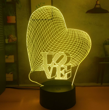 ❤️GETAJGHSD Crystal Acrylic 3D Heart LED Night Lamp with USB Power and Color Changing Feature🏆