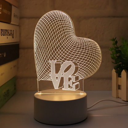 ❤️GETAJGHSD Crystal Acrylic 3D Heart LED Night Lamp with USB Power and Color Changing Feature🏆